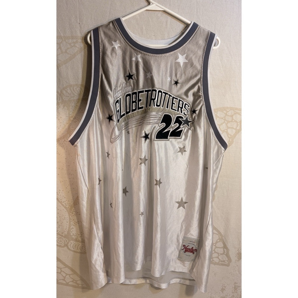 Harlem Globetrotters Jersey Mens XXXL White Gray Basketball Curly 22 Stars Fubu
